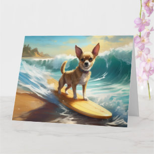 Carte Chihuahua Beach Surf Peinture