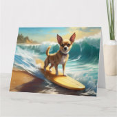 Carte Chihuahua Beach Surf Peinture (Devant)