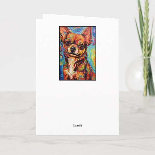 Carte Chihuahua Brown Abstrait Joyeux nom d'anniversaire (Dos)