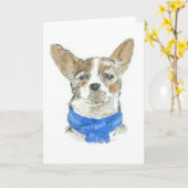 Carte Chihuahua Chien Aquarelle GREETINGCARD, blanc (Fleur jaune)