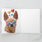 Carte Chihuahua Chien avec Coeurs Saint Valentin (Intérieur)