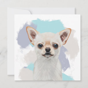 Carte Chihuahua Chien blanc mignon Abstrait Arrière - pl