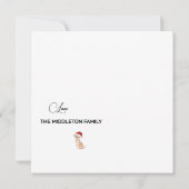 Carte Chihuahua Chien blanc Vert Joyeux voeux Noël (Dos)