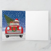 Carte Chihuahua Chien Conduite Voiture En Noël De Neige (Intérieur)