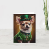 Carte Chihuahua Chien en robe de la Saint Patrick (Devant)