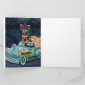 Carte Chihuahua Chien Halloween Camion Effrayant Nuit (Intérieur)