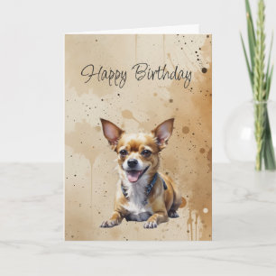 Carte Chihuahua Chien Personnalisé Général Anniversaire 