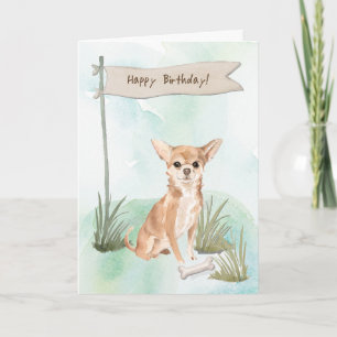 Carte Chihuahua Chien sous signe d'anniversaire