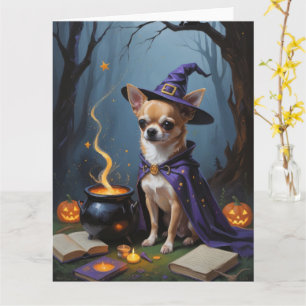 Carte Chihuahua Chien Whimsical Halloween Peinture