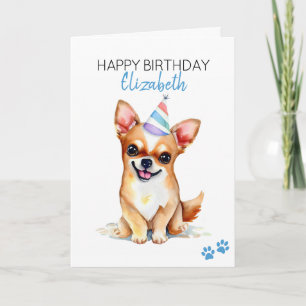 Carte Chihuahua Chig Personnalisé Joyeux anniversaire