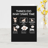 Carte chihuahua choses que je fais pendant mon temps lib (Fleur jaune)