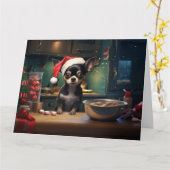 Carte Chihuahua Christmas Cookies Holiday (Fleur jaune)