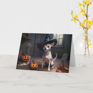 Carte Chihuahua Citrouilles Halloween effrayant