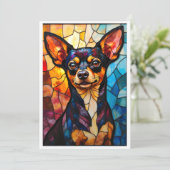 Carte Chihuahua de style vitrail (Debout devant)