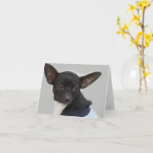 Carte Chihuahua Dog (Fleur jaune)