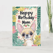 Carte Chihuahua Dog Pawfect Day - Joyeuse maman d'annive (Devant)
