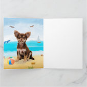 Carte Chihuahua Dog sur la plage (Intérieur)