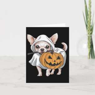 Carte Chihuahua fantôme pour femmes Halloween
