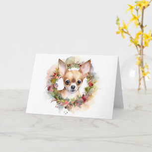 Carte Chihuahua Fête de la couronne de Noël Coupe