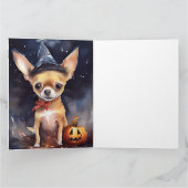 Carte Chihuahua Halloween avec citrouilles effrayant (Intérieur)