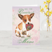 Carte Chihuahua Heart Mom (Fleur jaune)