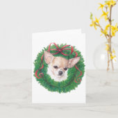 Carte Chihuahua Holiday Dog Art Note Card (Fleur jaune)