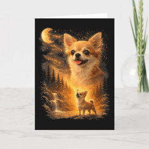 Carte Chihuahua hurle à la lune vintage 90s drôle pe
