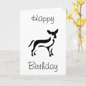 Carte Chihuahua Joyeux anniversaire (Fleur jaune)