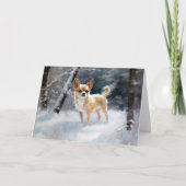 Carte Chihuahua Laisser neiger Noël (Devant)