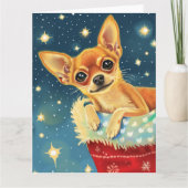 Carte Chihuahua Noël drôle (Devant)
