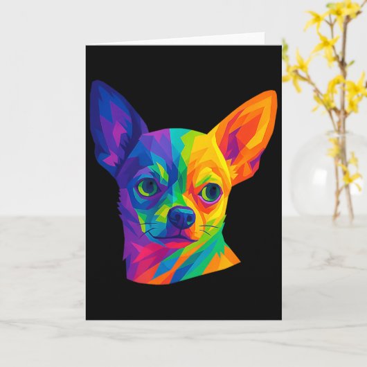 Carte Chihuahua P Art Rtrait For Dog Owners (Fleur jaune)