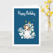 Carte Chihuahua Puppy Birthday Card - Ajouter son salut (Fleur jaune)
