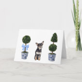 Carte Chihuahua Watercolor Chinoiserie Chien Chien Chien (Devant)
