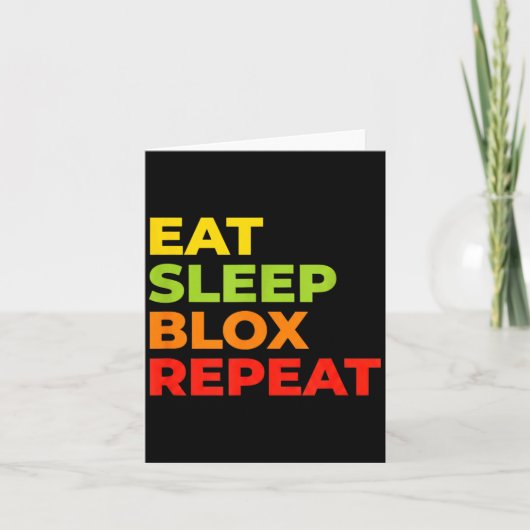 Carte Child Eat Sleep Blox Repeat - Kids Gaming Slogan F (Devant)