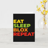 Carte Child Eat Sleep Blox Repeat - Kids Gaming Slogan F (Fleur jaune)