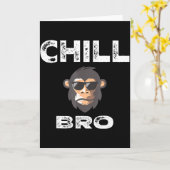 Carte Chill Bro - Funny Monkey With Cool Slogan Gift (Fleur jaune)