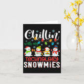 Carte Chillin Avec Ma Technologie Neiges Lumière Christm (Fleur jaune)