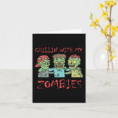 Carte Chillin Avec Mes Zombies Amusant Halloween (Fleur jaune)