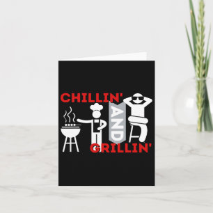 Carte Chillin Et Grillin - Funny Bbq Smoker Byrbecue Gr