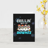Carte Chillin With My Snowmie Women Christmas Snowman Te (Fleur jaune)