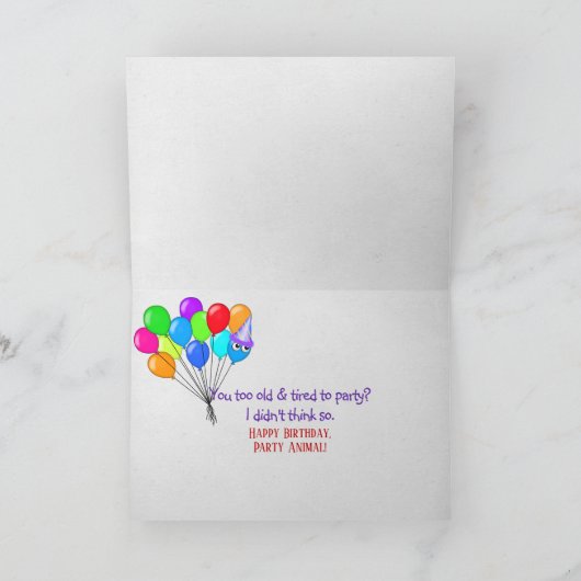 Carte chimpanzé de fête pour un anniversaire humoristiqu (Intérieur)