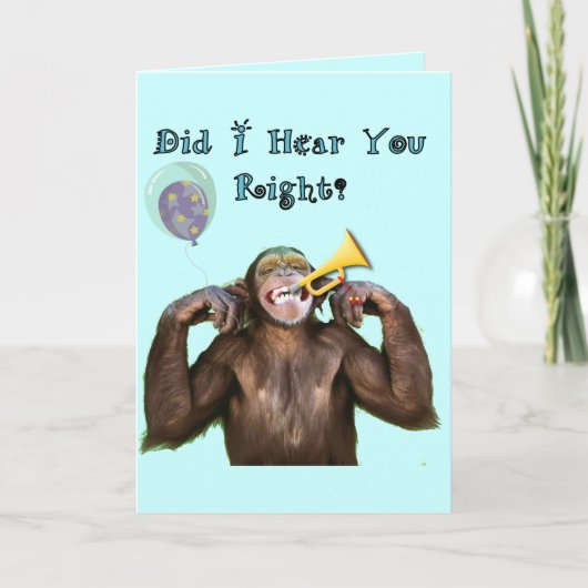 Carte Chimpanzé drôle au-dessus de l'anniversaire de (Devant)