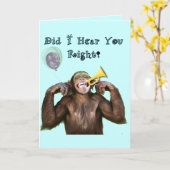 Carte Chimpanzé drôle au-dessus de l'anniversaire de (Fleur jaune)