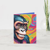 Carte Chimpanzé fou mignon (Devant)