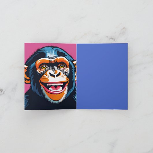 Carte Chimpanzé fou mignon (Intérieur)