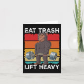 Carte Chimpanzé Gym Entraînement Poids Manger Trash Lift (Devant)