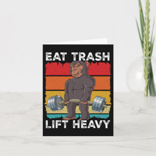 Carte Chimpanzé Gym Entraînement Poids Manger Trash Lift