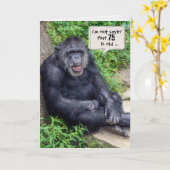 Carte Chimpanzée 75e Humour d'anniversaire (Fleur jaune)