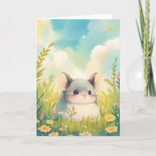 Carte Chinchilla blottie dans l'étreinte de la nature