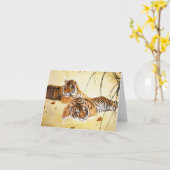 Carte chine cool tigre moelleux repos art coucher du sol (Fleur jaune)